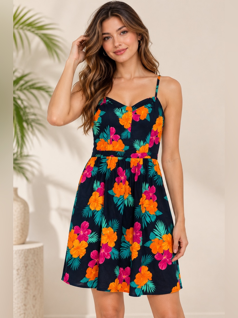 GAP Tropical Floral Fit & Flare Dress Size 6